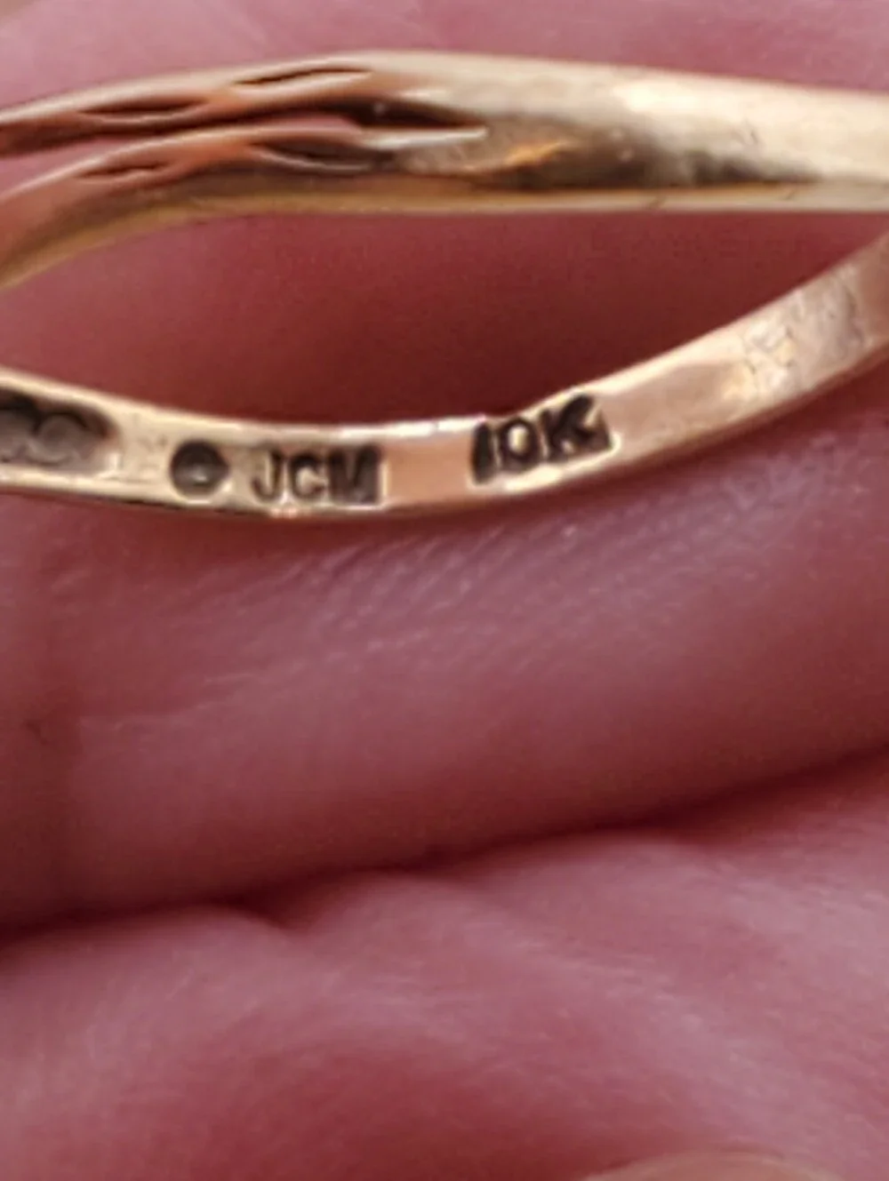 10k Gold Heart Pink Zircon Ring 6.5